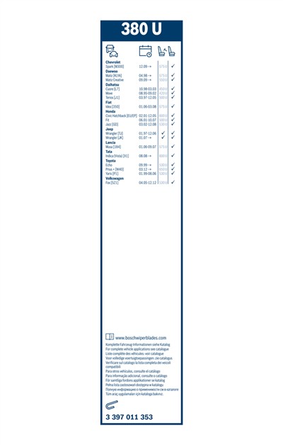 BOSCH 3 397 011 353 Číslo výrobce: 380 U. EAN: 4047024496262.