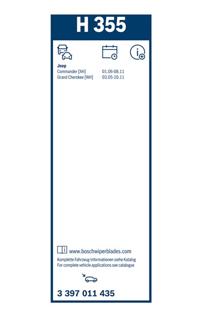 BOSCH 3 397 011 435 Číslo výrobce: H 355. EAN: 4047024909595.