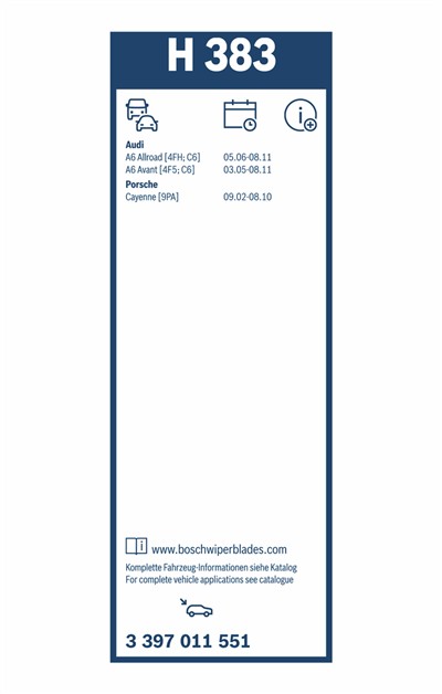 BOSCH 3 397 011 551 Číslo výrobce: H 383. EAN: 4047024909601.