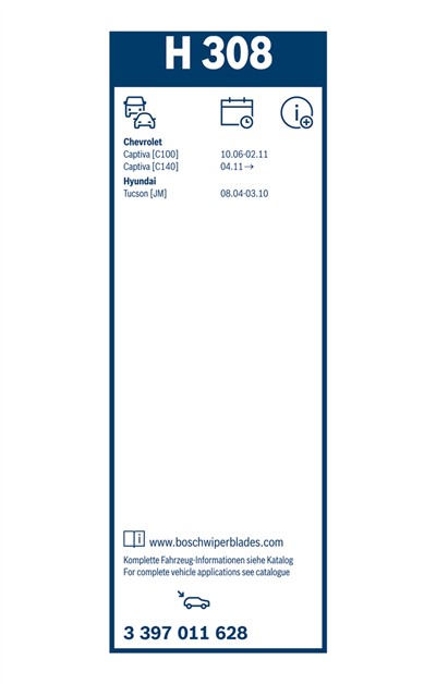 BOSCH 3 397 011 628 Číslo výrobce: H 308. EAN: 4047025083812.