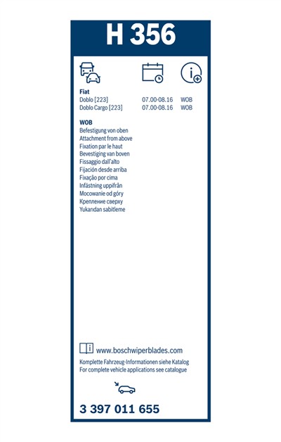 BOSCH 3 397 011 655 Číslo výrobce: H 356. EAN: 4047025152563.
