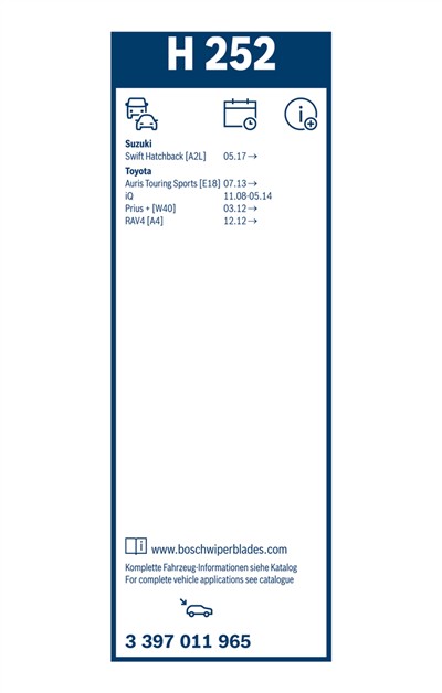 BOSCH 3 397 011 965 Číslo výrobce: H 252. EAN: 4047025852272.