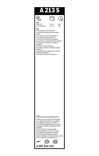 BOSCH 3 397 014 213 Číslo výrobce: A 213 S. EAN: 4047025786362.