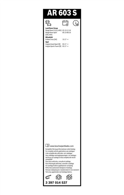 BOSCH 3 397 014 537 Číslo výrobce: AR 603 S. EAN: 4047026331530.