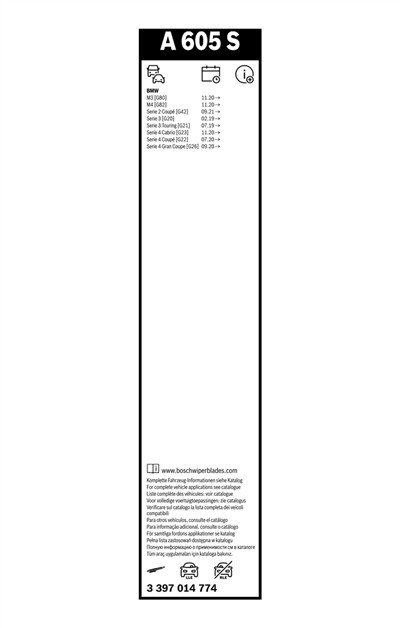 BOSCH 3 397 014 774 Číslo výrobce: A 605 S. EAN: 4047026558807.