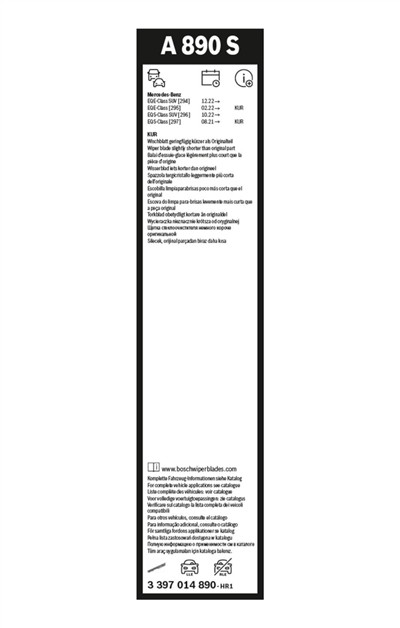BOSCH 3 397 014 890 Číslo výrobce: A 890 S. EAN: 4047026657968.