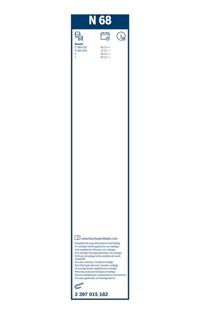 BOSCH 3 397 015 182 Číslo výrobce: N 68. EAN: 4047026099638.