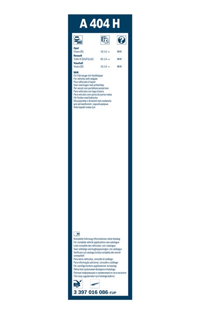 BOSCH 3 397 016 086 Číslo výrobce: A 404 H. EAN: 4047025920315.