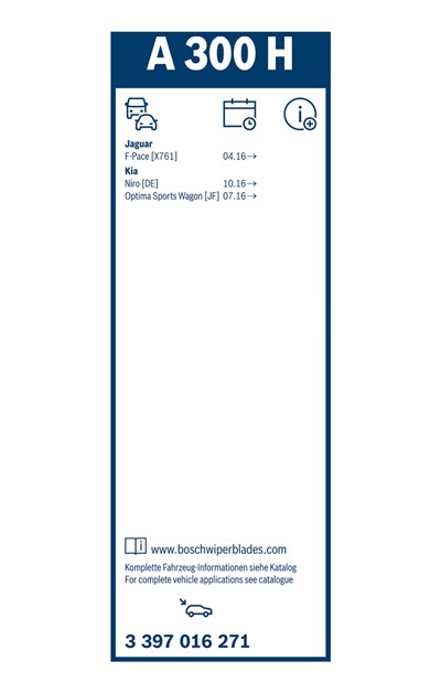 BOSCH 3 397 016 271 Číslo výrobce: A 300 H. EAN: 4047026208801.