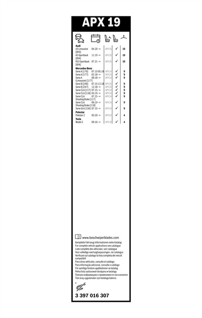 BOSCH 3 397 016 307 Číslo výrobce: APX 19. EAN: 4047026837070.