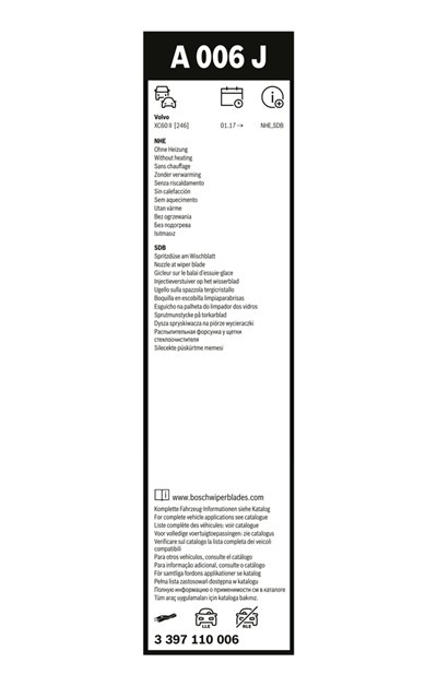 BOSCH 3 397 110 006 Číslo výrobce: A 006 J. EAN: 4047026585087.