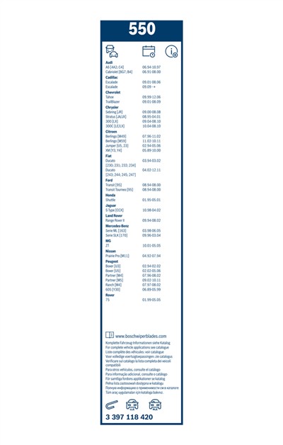 BOSCH 3 397 118 420 Číslo výrobce: 550. EAN: 3165141087772.