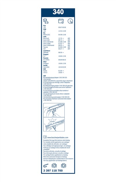 BOSCH 3 397 118 700 Číslo výrobce: 340. EAN: 3165141087413.