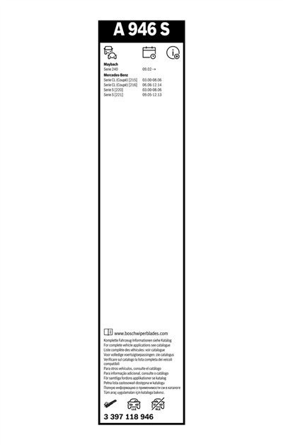 BOSCH 3 397 118 946 Číslo výrobce: A 946 S. EAN: 3165143350409.