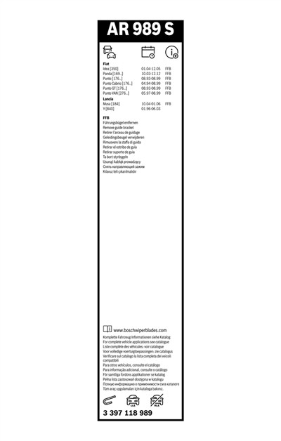 BOSCH 3 397 118 989 Číslo výrobce: AR 989 S. EAN: 3165144081227.