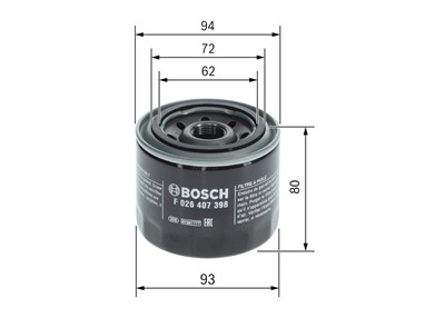 BOSCH F 026 407 398 Číslo výrobce: P 7398. EAN: 4047026912302.