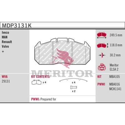 MERITOR MDP3131K Číslo výrobce: 29131.