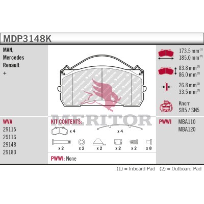MERITOR MDP3148K Číslo výrobce: 29148.