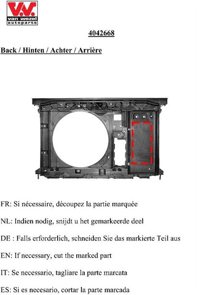 VAN WEZEL 4042668 EAN: 5410909399092.