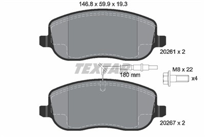 TEXTAR 2026101 Číslo výrobce: 20261. EAN: 4019722258923.
