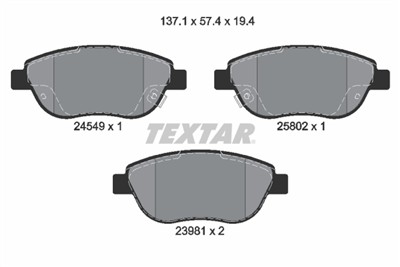TEXTAR 2454901 Číslo výrobce: 23981. EAN: 4019722456374.