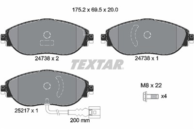 TEXTAR 2473801 Číslo výrobce: 24738. EAN: 4019722426896.