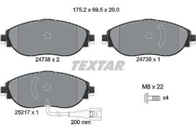 TEXTAR 2473803 Číslo výrobce: 24738. EAN: 4019722472428.