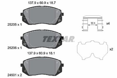 TEXTAR 2520504 Číslo výrobce: 24501. EAN: 4019722492839.