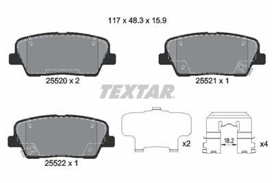 TEXTAR 2552001 Číslo výrobce: 25520. EAN: 4019722445286.