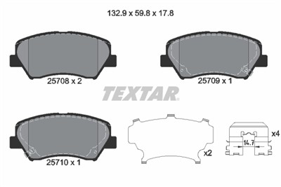 TEXTAR 2570801 Číslo výrobce: 25708. EAN: 4019722469237.