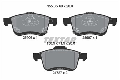 TEXTAR 2590601 Číslo výrobce: 24727. EAN: 4019722465239.