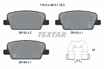 TEXTAR 2614201 Číslo výrobce: 26142. EAN: 4019722542893.
