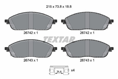 TEXTAR 2674201 Číslo výrobce: 23742 188  1 5.