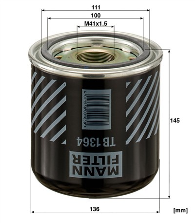 MANN-FILTER TB 1364 X EAN: 4011558001858.