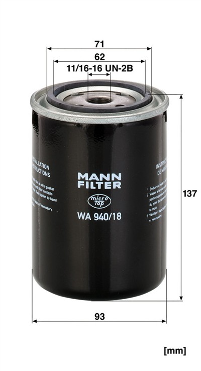 MANN-FILTER WA 940/18 EAN: 4011558791100.