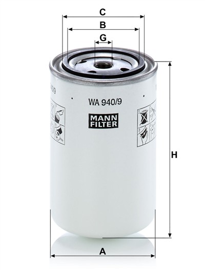 MANN-FILTER WA 940/9 EAN: 4011558792206.