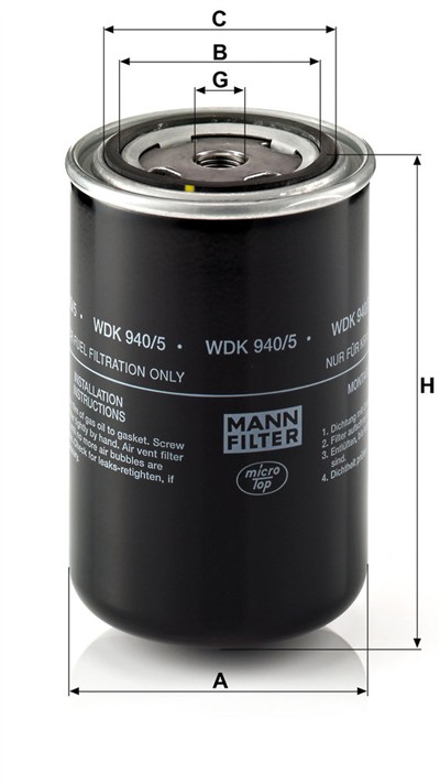 MANN-FILTER WDK 940/5 EAN: 4011558861100.