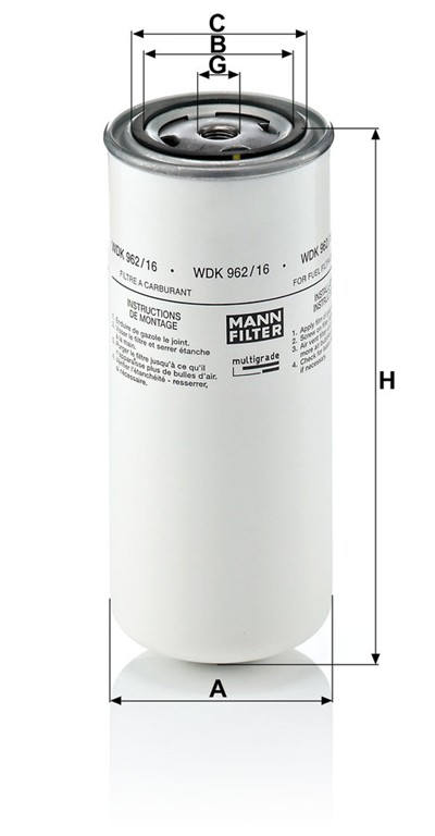MANN-FILTER WDK 962/16 EAN: 4011558862305.