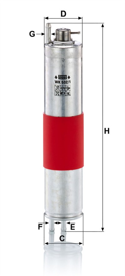 MANN-FILTER WK 532/1 EAN: 4011558939908.