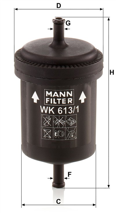 MANN-FILTER WK 613/1 EAN: 4011558905507.