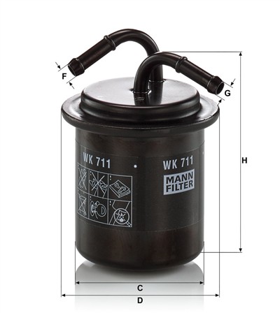 MANN-FILTER WK 711 EAN: 4011558917609.