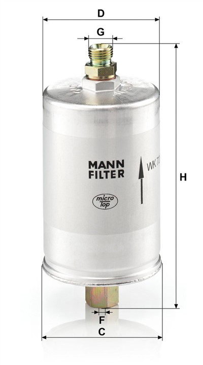 MANN-FILTER WK 726 EAN: 4011558916701.