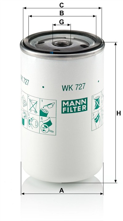 MANN-FILTER WK 727 EAN: 4011558904104.