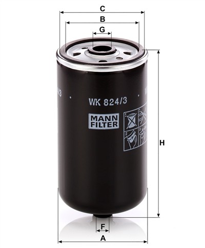 MANN-FILTER WK 824/3 EAN: 4011558972004.