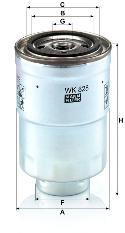 MANN-FILTER WK 828 x EAN: 4011558906603.