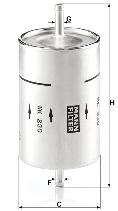 MANN-FILTER WK 830 EAN: 4011558901509.