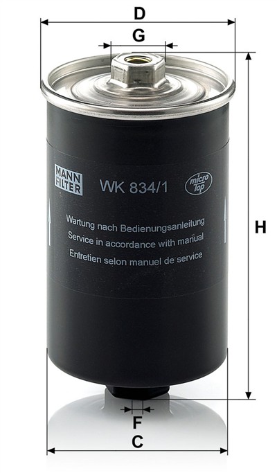 MANN-FILTER WK 834/1 EAN: 4011558904401.