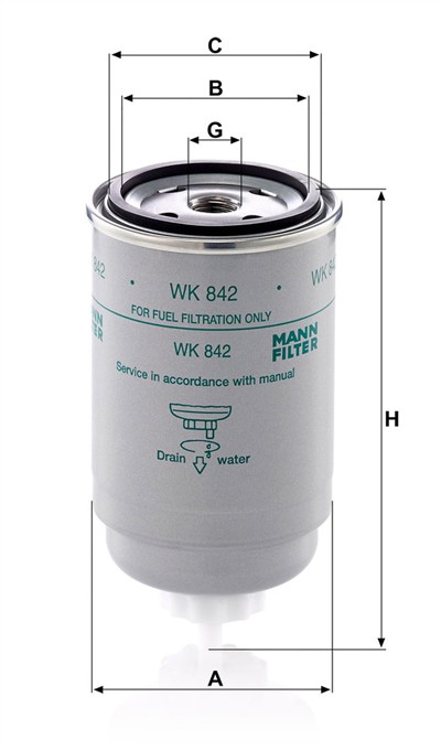 MANN-FILTER WK 842 EAN: 4011558901905.