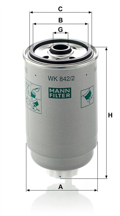 MANN-FILTER WK 842/2 EAN: 4011558902100.