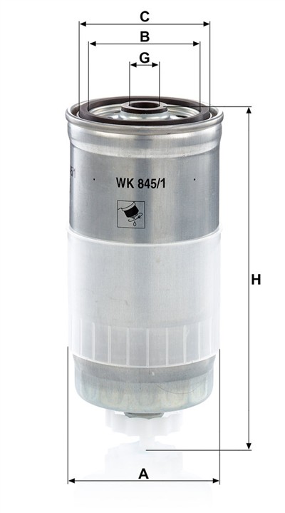 MANN-FILTER WK 845/1 EAN: 4011558906207.
